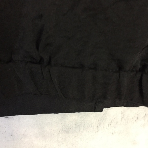 Cross Front Top Womens 22 Snaps Angled Zipper Black Poly Lightweight Pockets - Picture 7 of 13